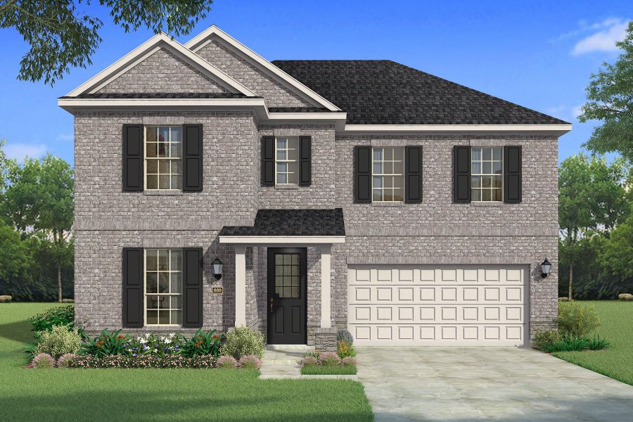 The Isabela - Traditional 2 with Stone Elevation The Isabela - Traditional 2 with Stone Elevation