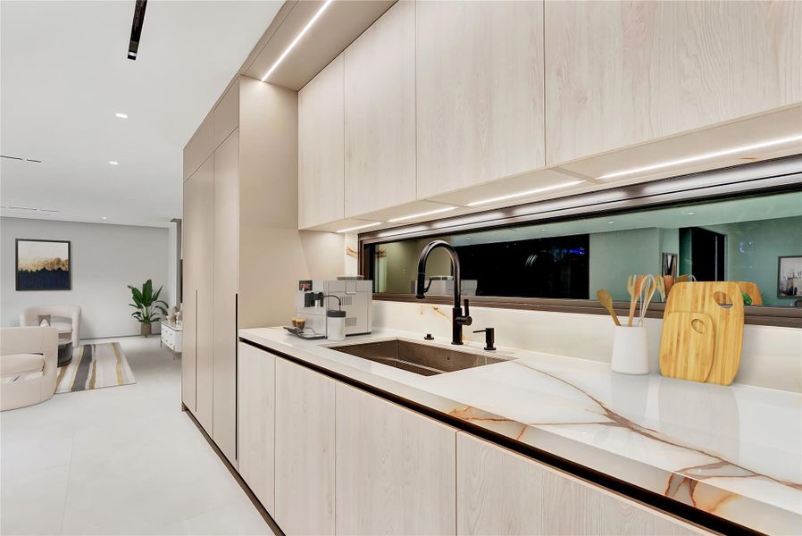 Furnished interior view inside a new home in , Miami (Image 15). Furnished interior view inside a new home in , Miami (Image 15).