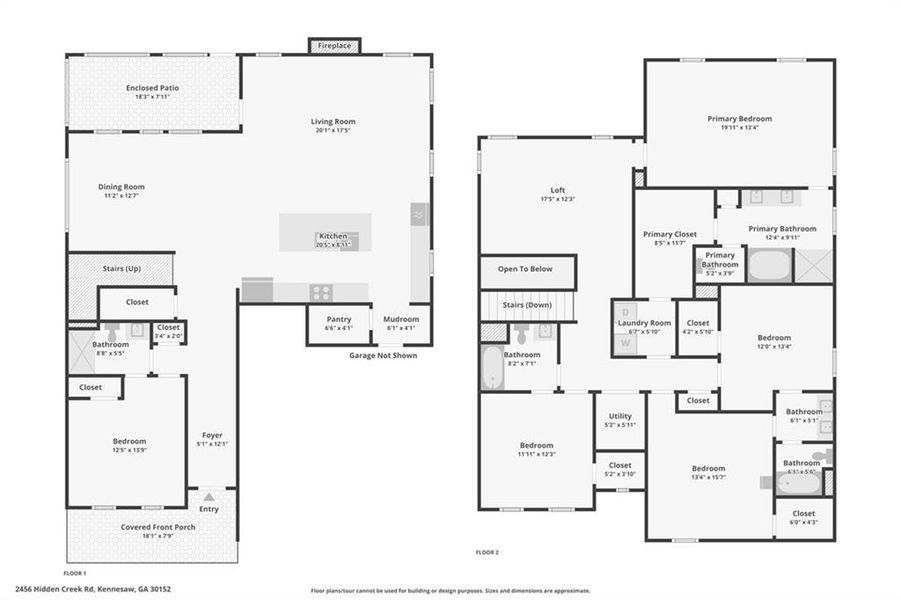 2D floor plan layout of this home in Pine Mountain Park, Kennesaw, GA (Image 4).