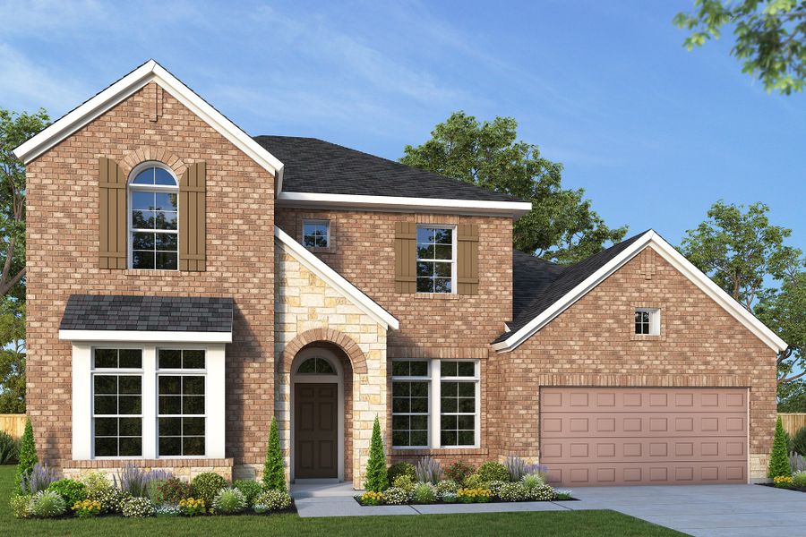 Representative exterior photo of a completed home built from the The Blanco by David Weekley Homes in Redden Farms - Executive Series, Midlothian, TX (Image 2). Representative exterior photo of a completed home built from the The Blanco by David Weekley Homes in Redden Farms - Executive Series, Midlothian, TX (Image 2).