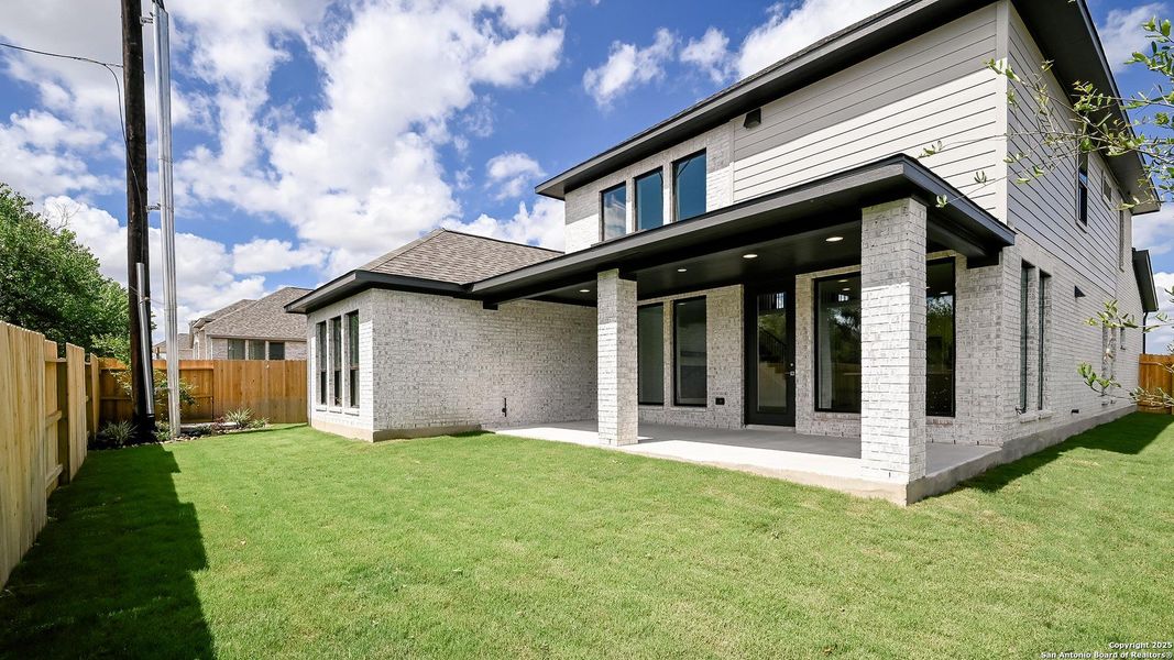 Exterior details and patio area of a home in Cibolo Valley Heights 65', Cibolo (Image 23).