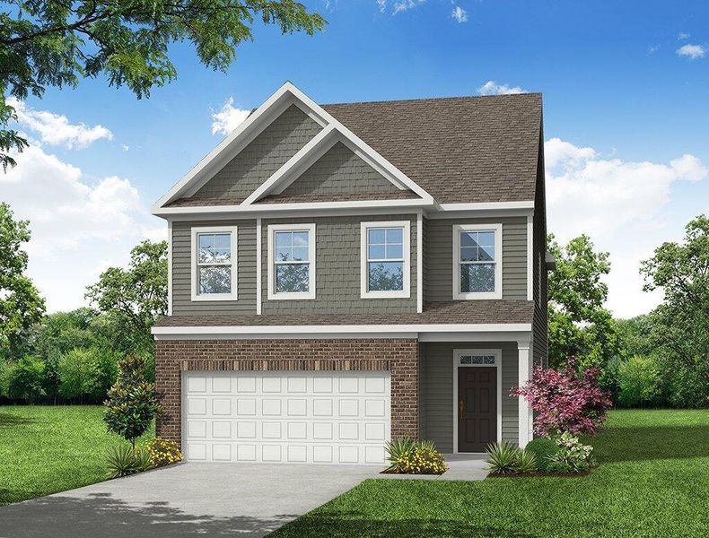 Front exterior of a new home in Lauren Park, Lexington, SC, highlighting curb appeal (Image 1). Front exterior of a new home in Lauren Park, Lexington, SC, highlighting curb appeal (Image 1).