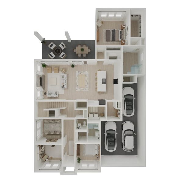 2D floor plan layout for the Stirling by K. Hovnanian® Homes in Elevon, Lavon, TX (Image 4).