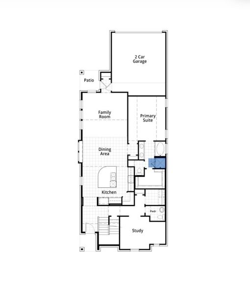 2D floor plan layout for the Lynnwood by Highland Homes in Mantua Point, Van Alstyne, TX (Image 30).