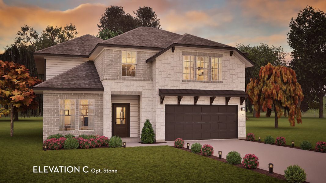 Representative exterior photo of a completed home built from the Hayden by CastleRock Communities in Hickory Ridge Estates, Elmendorf, TX (Image 22).