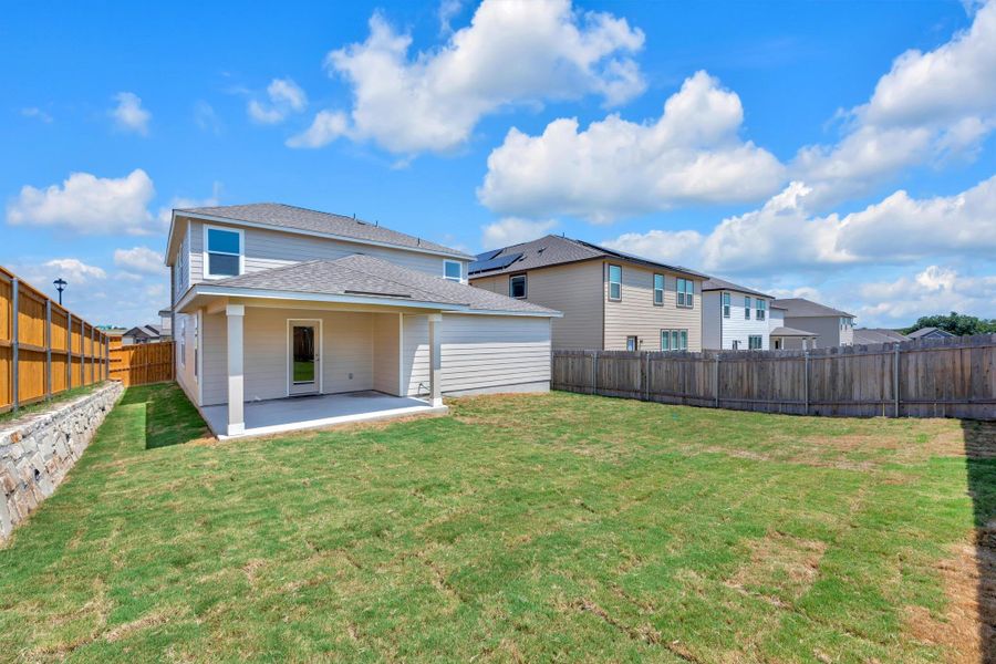 Front exterior of a new home in Sonterra - Cool Water, Jarrell, TX, highlighting curb appeal (Image 20).