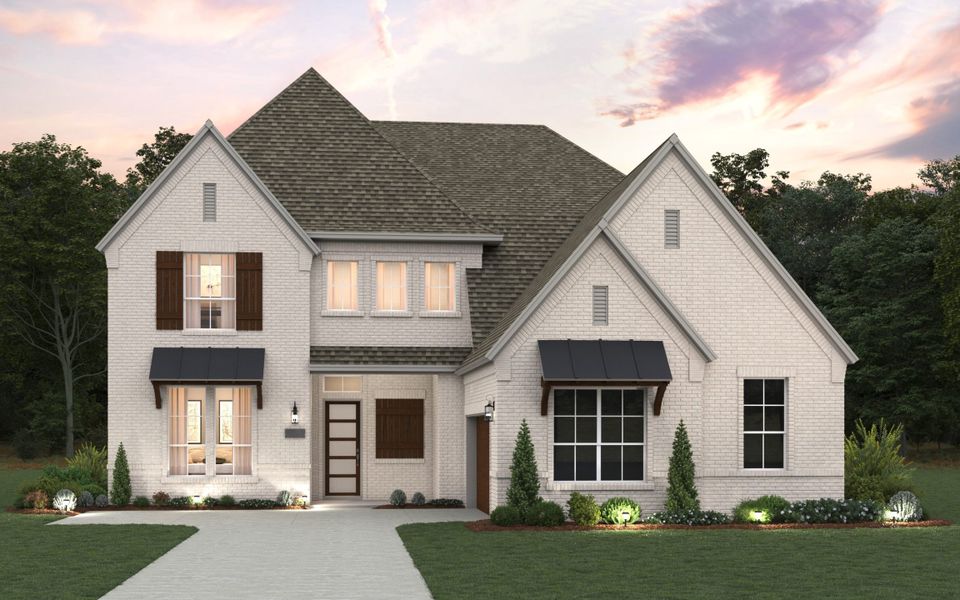 Front exterior of a new home in Canyon Falls 70s, Argyle, TX, highlighting curb appeal (Image 18).