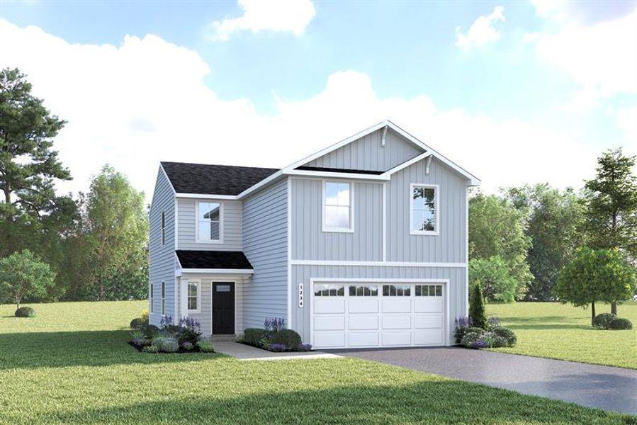 Representative exterior photo of a completed home built from the Sequoia by Ryan Homes in Bell Creek Single Family Homes, Winnabow, NC (Image 1).