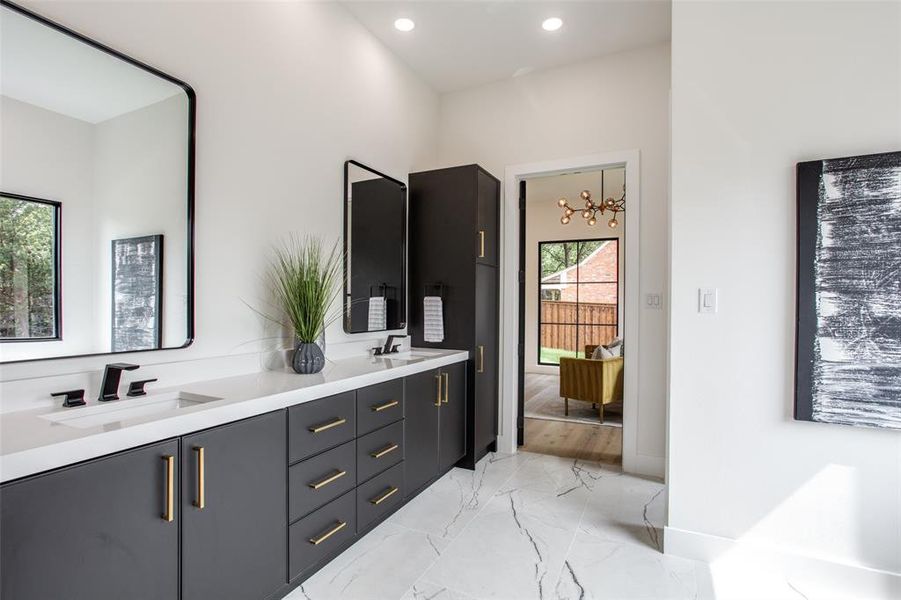 Bathroom featuring vanity