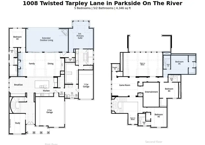 2D floor plan layout of this home in Parkside On The River: 70ft. lots, Georgetown, TX (Image 2). 2D floor plan layout of this home in Parkside On The River: 70ft. lots, Georgetown, TX (Image 2).
