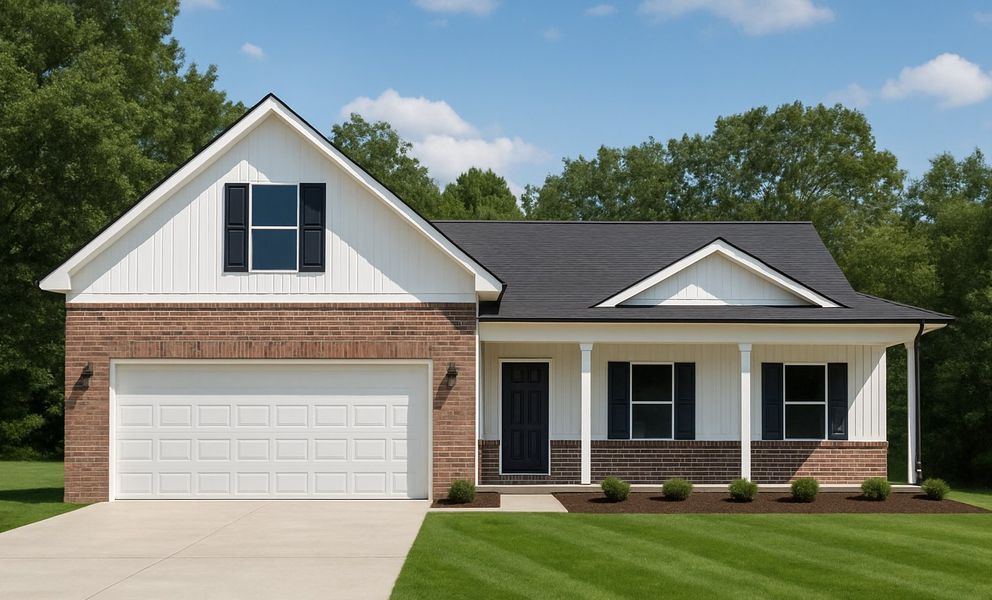 Representative exterior photo of a completed home built from the Sycamore 4 by Nason Homes in Woodland Farms, Dickson, TN (Image 1).