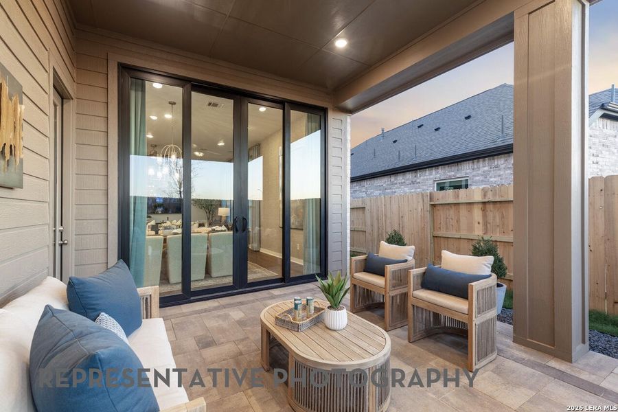 Exterior details and patio area of a home in Davis Ranch, San Antonio (Image 22).