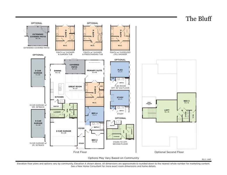 The Bluff with Opt. 3-Car Garage & Gas Fireplace on Patio (R2.2)