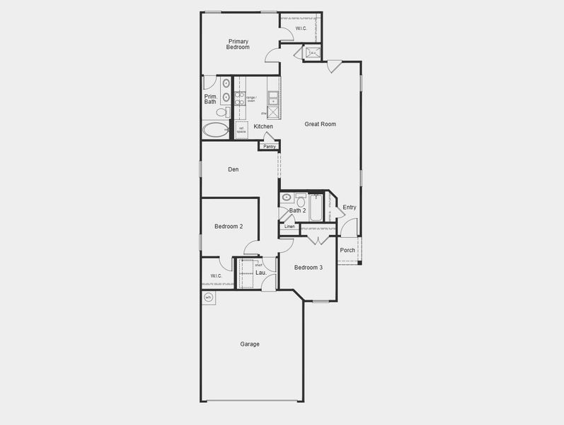 2D floor plan layout for the 1361 by KB Home in Brighton Trails, Hockley, TX (Image 3).