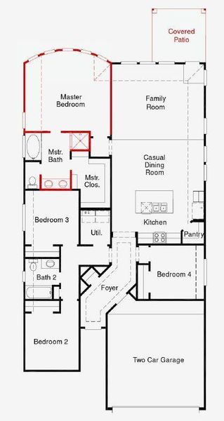 2D floor plan layout of this home in The Highlands, Porter, TX (Image 5).