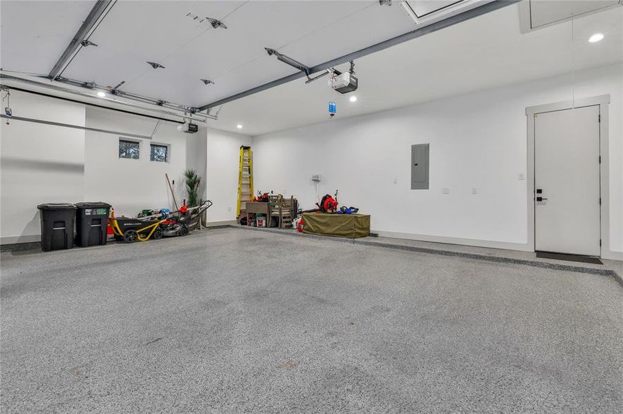 I've never seen the inside of a garage so nice! Epoxy flooring for easy maintenance plus My Q Garage to access remotely!