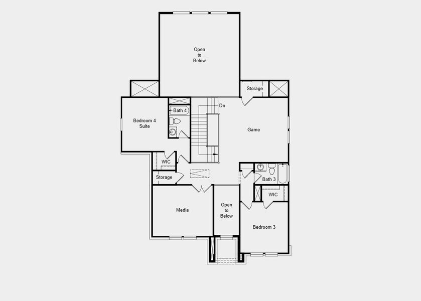 2D floor plan layout for the Parmer by Taylor Morrison in Silverleaf 60s, Cedar Creek, TX (Image 4).