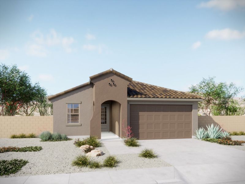 Representative exterior photo of a completed home built from the Brandy by Mattamy Homes in Silverbell Ridge, Marana, AZ (Image 4).