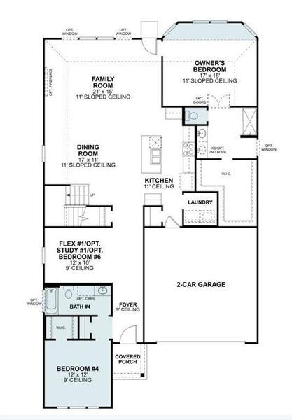 2D floor plan layout of this home in Elevon, Lavon, TX (Image 2).