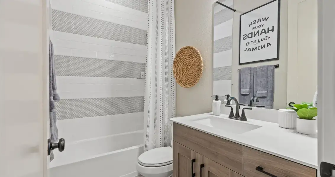 Representative furnished interior of a home built from the Malani by Chesmar Homes in Rio Vista at Kelly Ranch, Aledo (Image 19).
