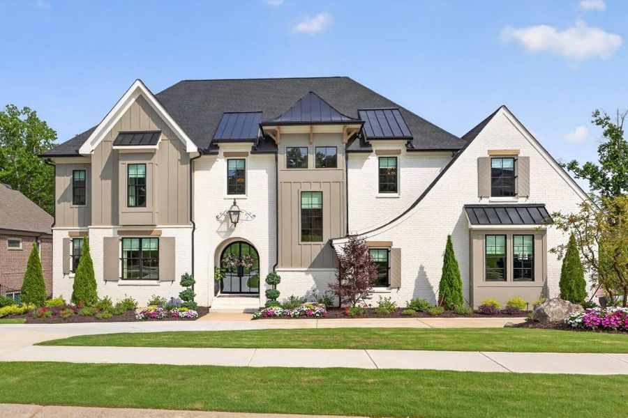 Front exterior of a new home in , Braselton, GA, highlighting curb appeal (Image 27).