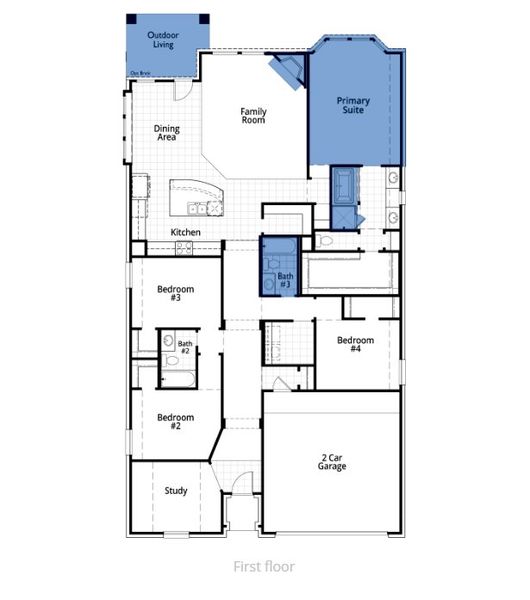 2D floor plan layout of this home in Wildridge, Oak Point, TX (Image 1).