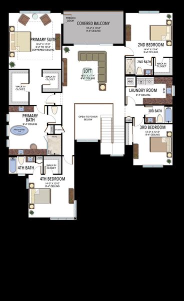 2D floor plan layout for the Laguna by GL Homes in Lotus Edge, Boca Raton, FL (Image 4). 2D floor plan layout for the Laguna by GL Homes in Lotus Edge, Boca Raton, FL (Image 4).