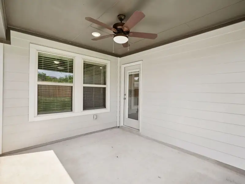 Patio in the Briscoe floorplan at a Meritage Homes community. Patio in the Briscoe floorplan at a Meritage Homes community.