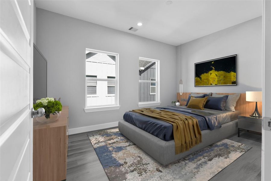 Guest bedroom - Third floor virtually staged to illustrate potential Guest bedroom - Third floor virtually staged to illustrate potential