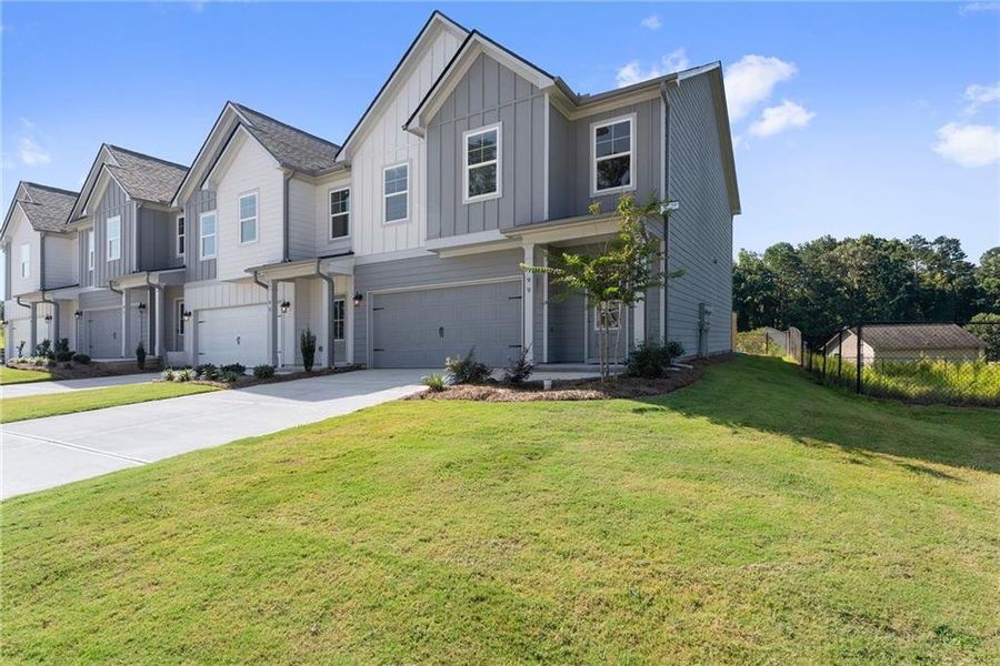 Front exterior of a new home in , Dawsonville, GA, highlighting curb appeal (Image 25).