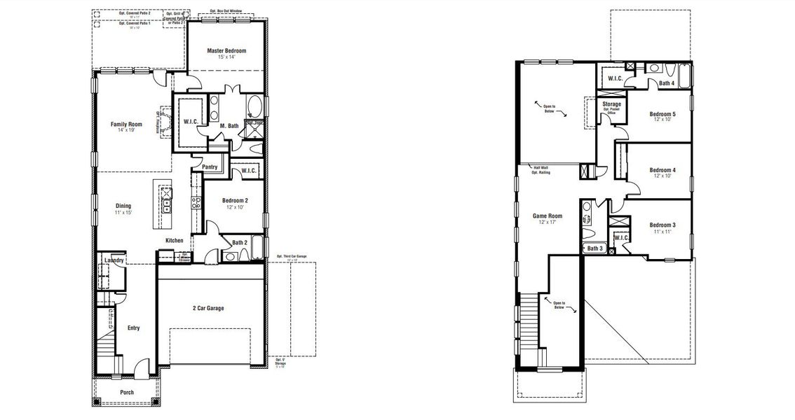 2D floor plan layout for the Travis by Scott Felder Homes in Mayfair, New Braunfels, TX (Image 3).