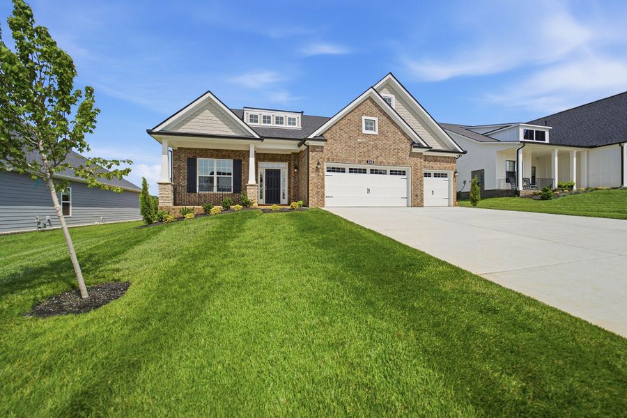 Front exterior of a new home in Dorris Farm, White House, TN, highlighting curb appeal (Image 29).