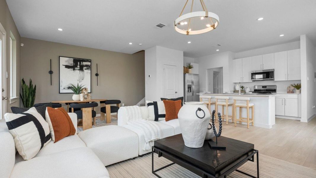 Elevations, exterior/ interior colors, options, available upgrades that require an additional charge, and standard features will vary in each community and subject change without notice. Call for details.