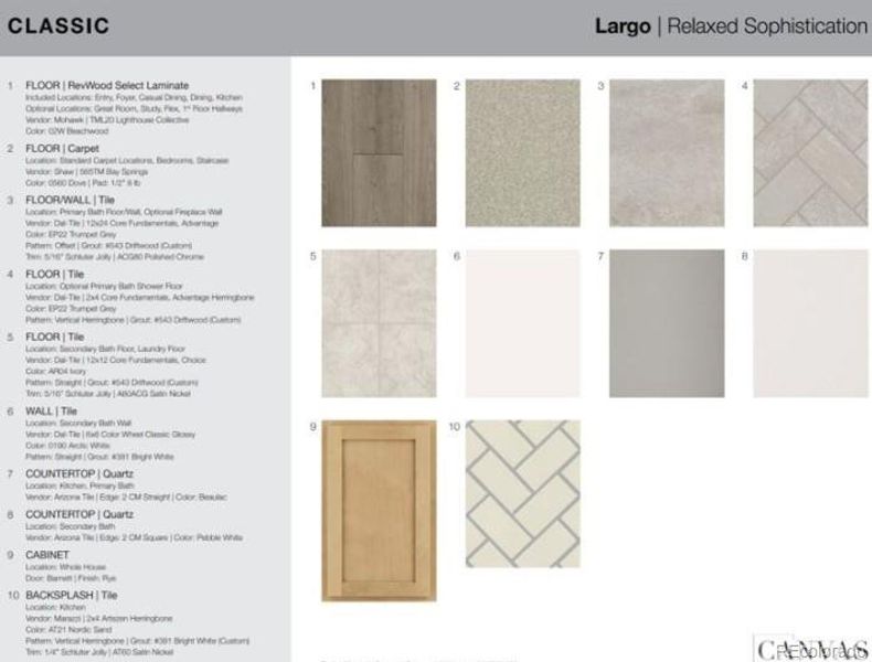 16477 W 92nd Place design selections. Home is currently under construction and selections are subject to change.