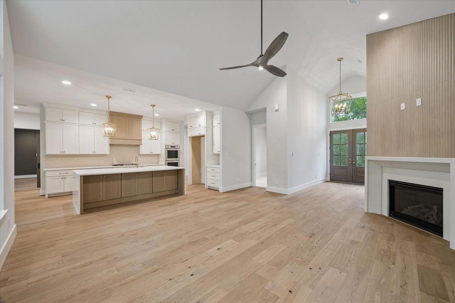 View of the Kitchen, Living, the Foyer.
