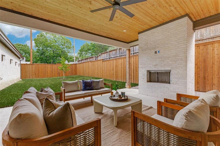Exterior details and patio area of a home in , Dallas (Image 3). Exterior details and patio area of a home in , Dallas (Image 3).