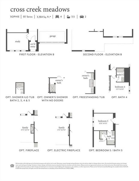This dream home offers elevation B, shower ILO tub for bath 2, optional freestanding tub, bed & bath 5 and so much more!