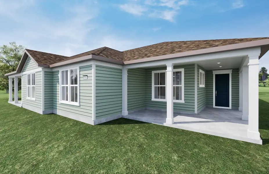 Exterior details and patio area of a home in Sun City Hilton Head, Bluffton (Image 3). Exterior details and patio area of a home in Sun City Hilton Head, Bluffton (Image 3).
