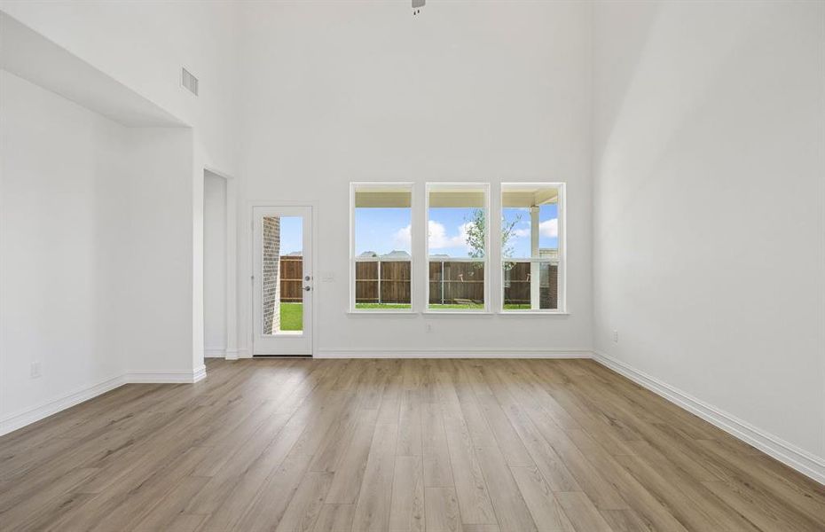 Gathering room with large windows