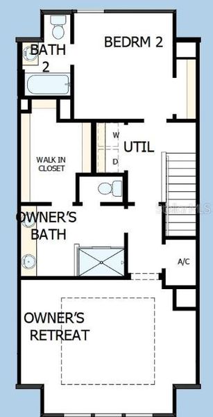 2D floor plan layout of this home in Towns at Union, St. Petersburg, FL (Image 5).