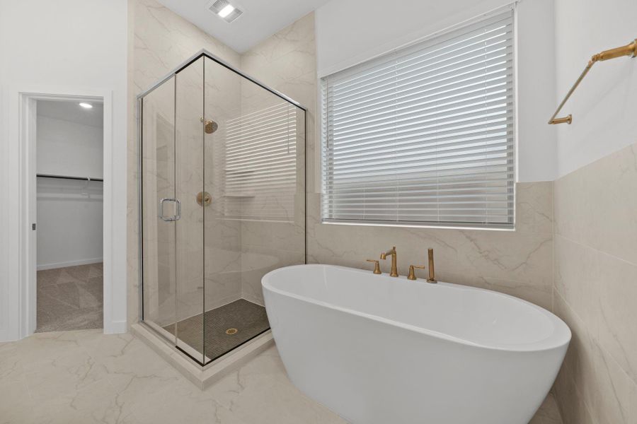 Spa-Like Bathroom With Freestanding Tub And Walk-In Shower
