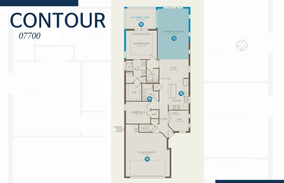 2D floor plan layout of this home in Costa Pointe, Vero Beach, FL (Image 5).