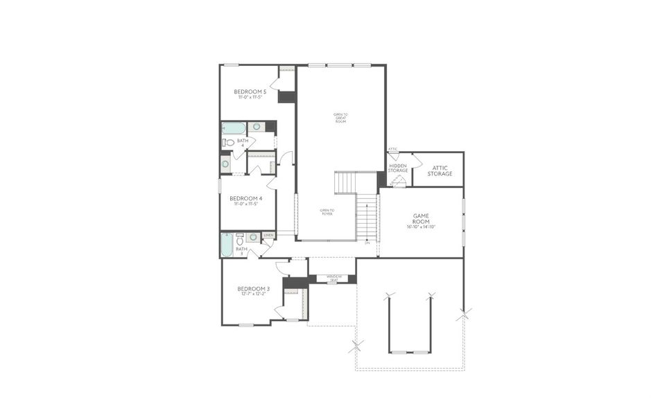 2D floor plan layout for the Chandler by Tri Pointe Homes in Amethyst at Azalea Trails, Cypress, TX (Image 5). 2D floor plan layout for the Chandler by Tri Pointe Homes in Amethyst at Azalea Trails, Cypress, TX (Image 5).