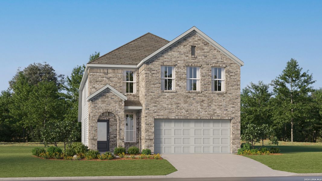 Front exterior of a new home in Grace Valley, Marion, TX, highlighting curb appeal (Image 20).
