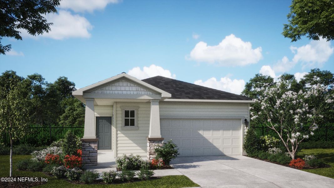 Front exterior of a new home in , St. Augustine, FL, highlighting curb appeal (Image 1). Front exterior of a new home in , St. Augustine, FL, highlighting curb appeal (Image 1).