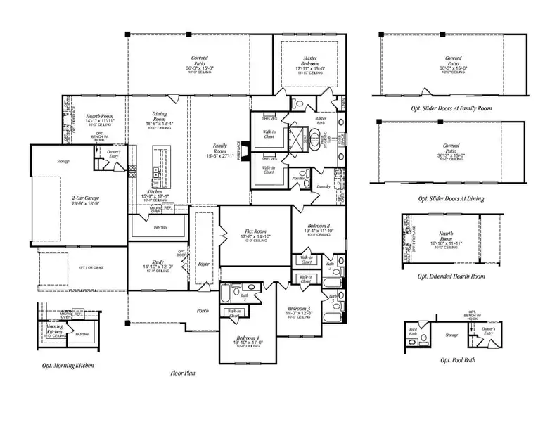 2D floor plan layout for the 3778 by Gracepoint Homes in Kellar Farms, Smithville, TX (Image 3).
