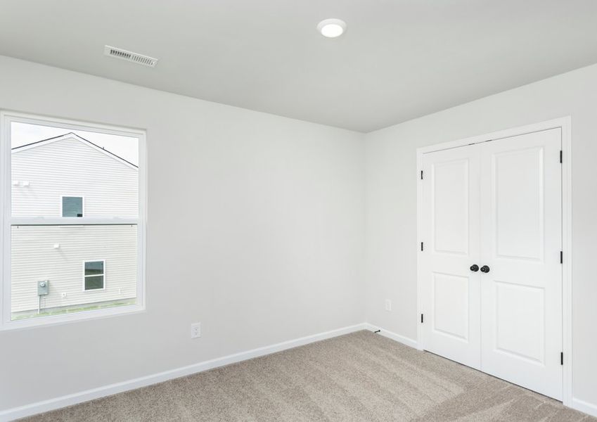 Each bedroom has carpet.