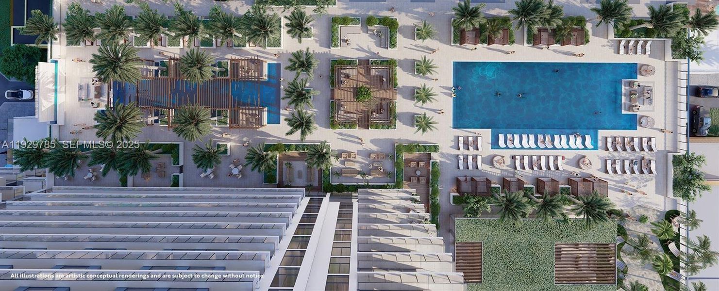 The pool and Outdoor Terrace . Heated Pool with Sunshelf, poolside cabanas and chaise lunges and much more The pool and Outdoor Terrace . Heated Pool with Sunshelf, poolside cabanas and chaise lunges and much more