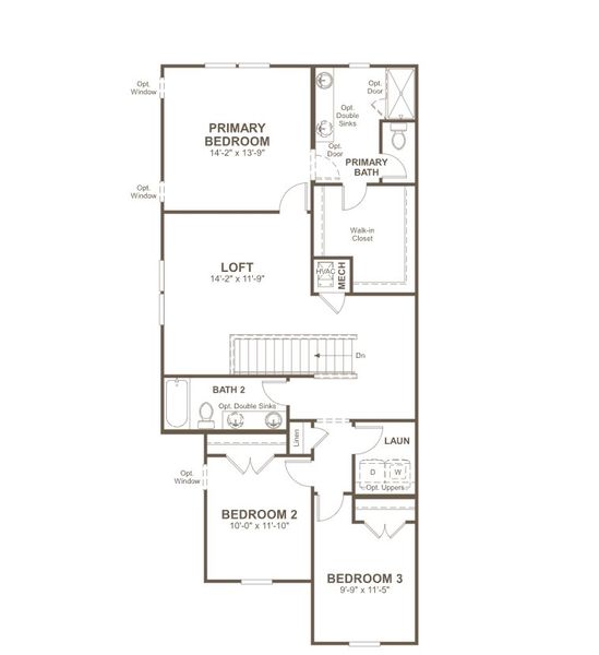 2D floor plan layout of this home in Seasons at Asher's Landing, Jacksonville, FL (Image 5).