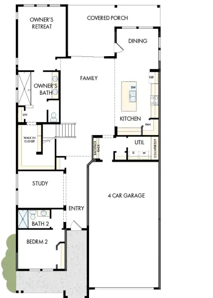 2D floor plan layout of this home in Bridgeland Central: Emerald Heights - Enclave Collection, Cypress, TX (Image 4).